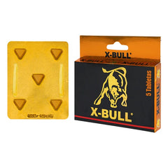 Potenciador Sexual X-Bull X 5 Pills packaging with ingredients and instructions