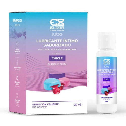 30ml bottle of hot lubricant elixir in chicle flavor for enhanced intimacy and pleasure