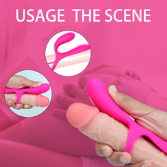 Anillo vibrador masculino doble estimulación S-hande Asta, anillo para el pene con vibración y estimulador de perineo