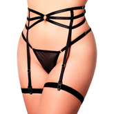 Beautiful black lace Venecia garter panty with intricate floral design