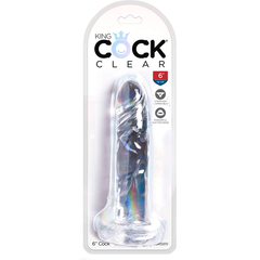 Transparent 6 inch King Cock dildo with realistic texture and design