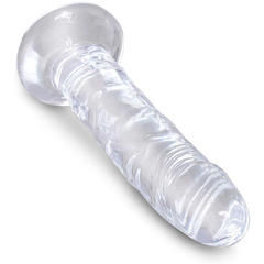 Realistic clear dildo with suction cup base for hands-free pleasure