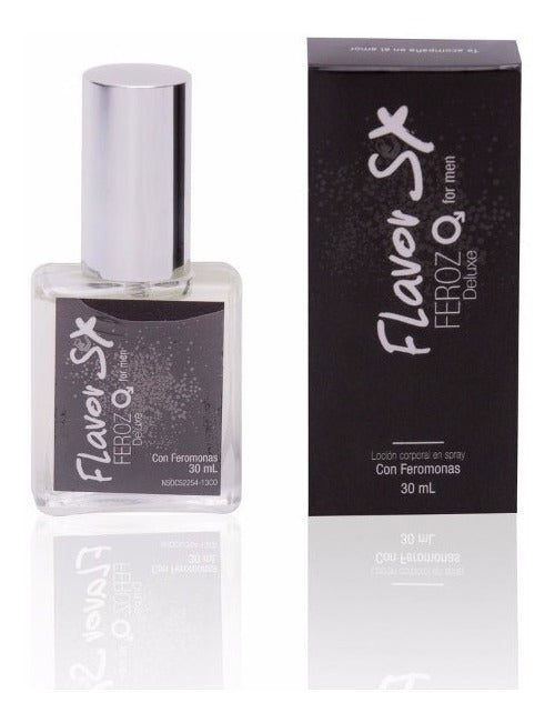 An image of the Feromonas Feroz Deluxe Men Flavor Sex product, a powerful and seductive cologne designed to enhance male pheromones for a more intense and captivating sexual experience