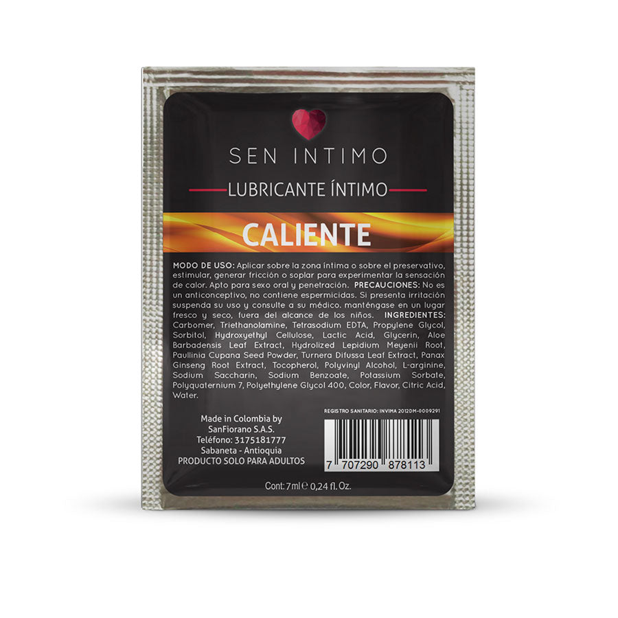 Lubricante íntimo sabor caramelo de 7 ml, producto para mejorar la intimidad y disfrutar de experiencias placenteras