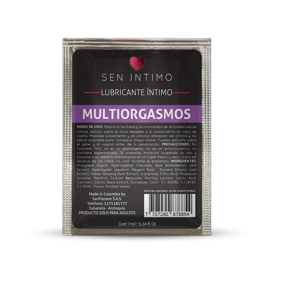 Image of Sachet Multiorgasmos Sen 7 ml, a product designed to enhance sexual pleasure and satisfaction for women, in a convenient 7 ml size