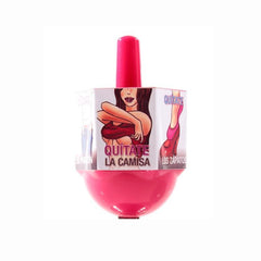 A colorful PIRINOLA QUITA PRENDAS game with various symbols and instructions