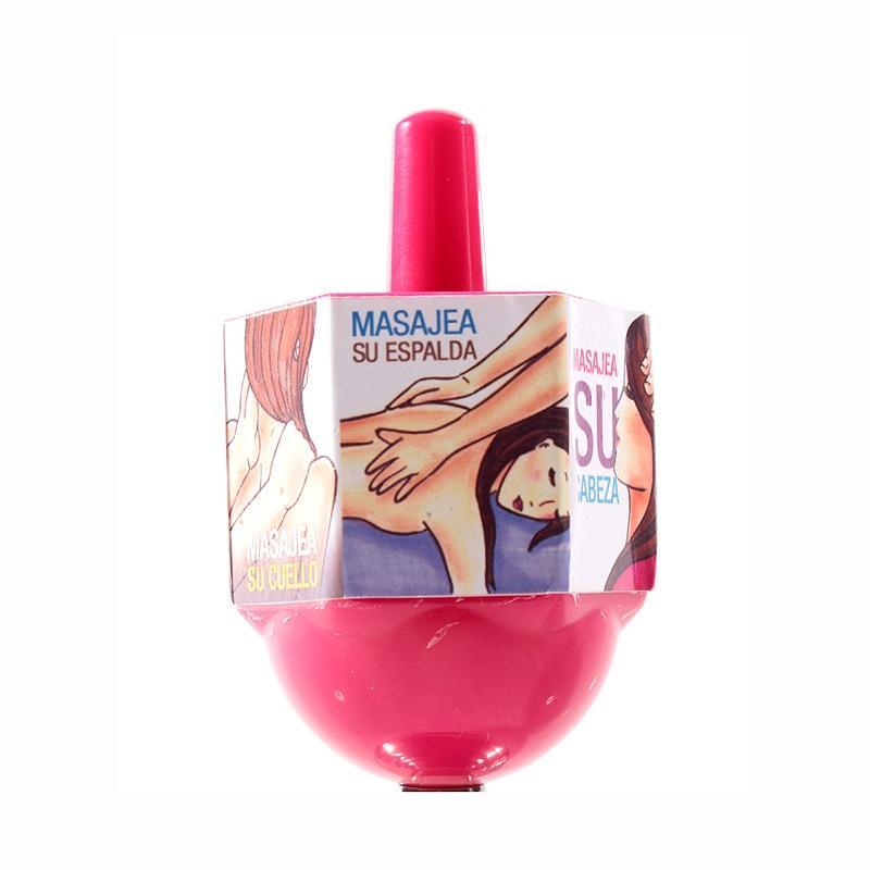 Colorful PIRINOLA MASAJES product with massage knobs for relaxation and stress relief