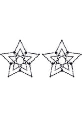 CUBRE PEZON CRYSTAL STAR BLACK nipple cover with sparkly crystal star design for women's lingerie fashion