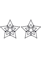 CUBRE PEZON CRYSTAL STAR BLACK nipple cover with sparkly crystal star design for women's lingerie fashion