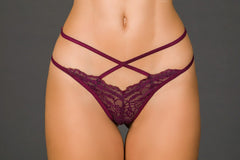 Panty Taiwan - Vinotinto in luxurious deep red color with delicate lace detail, perfect for a special occasion or everyday wear