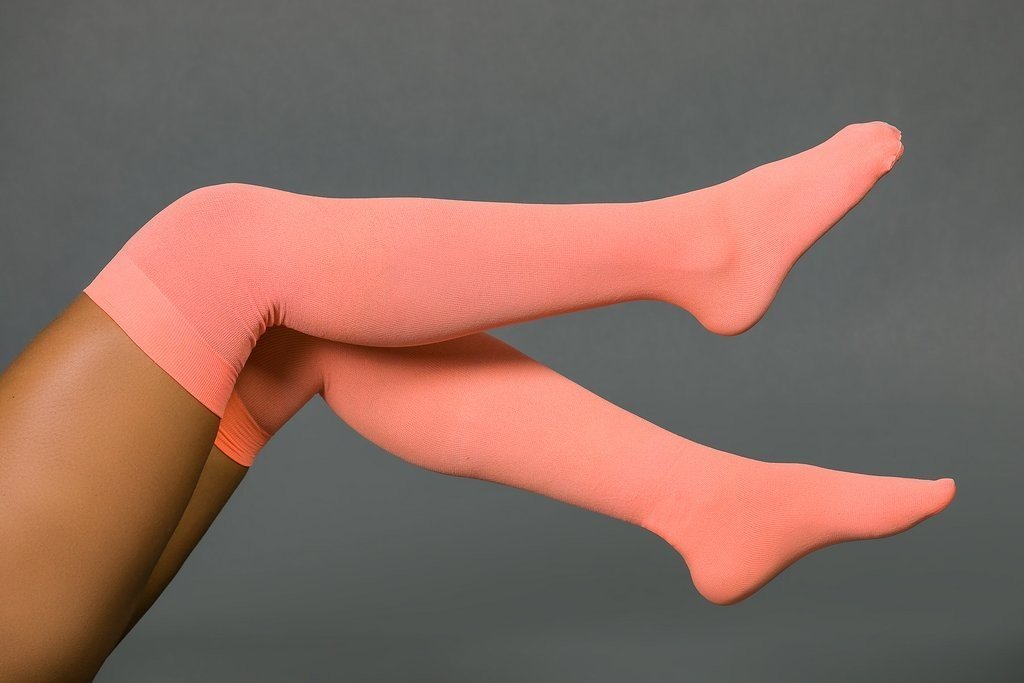 Beautiful and classic orange garter stockings, perfect for any occasion