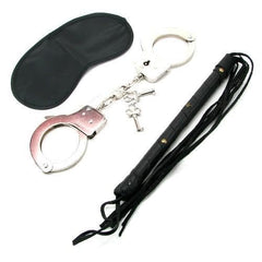 Romantic Lovers Fantasy Kit with handcuffs, blindfold, and feather tickler