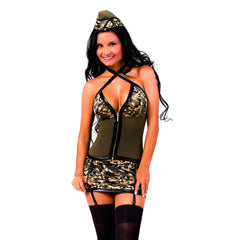 Close-up of the luxurious fabric and intricate detailing of the TENIENTE SENSUAL dress