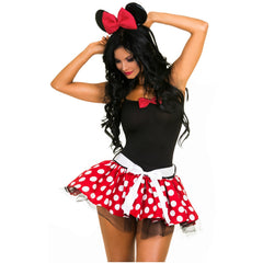 Adorable white ceramic mouse figurine with pink accents and a sweet expression