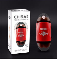 Happy Cup Pussy Masturbator with textured inner sleeve and realistic opening