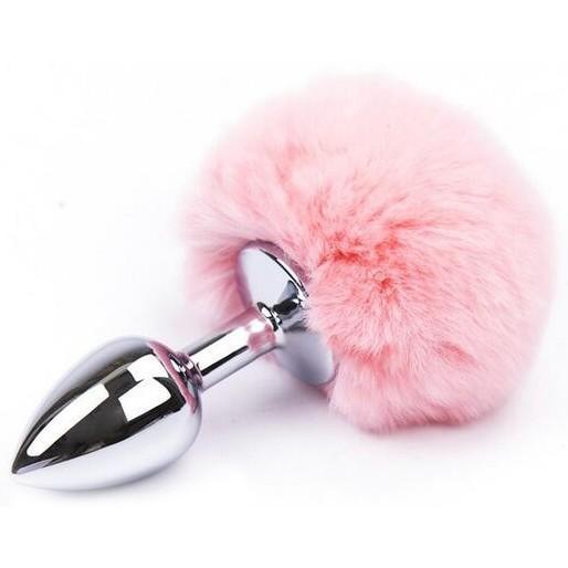 Stainless steel rabbit tail anal plug, a sleek and stimulating product for adults