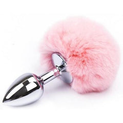 Stainless steel rabbit tail anal plug, a sleek and stimulating product for adults