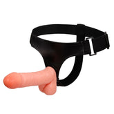 Black strap on with adjustable harness for comfortable and sensual experience