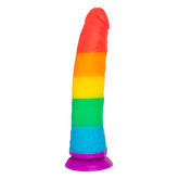 Dildo Slim 7 Arcoiris in rainbow color, 7 inches long, curved for G-spot stimulation