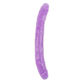 Double-ended silicone dildo in pink and purple for versatile pleasure play