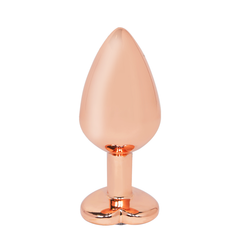 Black silicone heart-shaped anal plug with heart-shaped jewel base