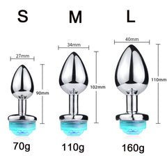 Colorful LED anal plug with remote control for exciting and vibrant play experiences