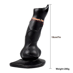Sculpted dildo horse with lifelike features and sturdy base for stability