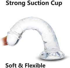 Long, realistic, and flexible Super Dildo Jacob in flesh tone color