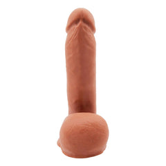 Long and girthy dildo with suction cup base for hands-free enjoyment