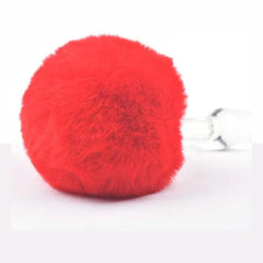 Elegant glass anal plug with fluffy bunny tail for sensual exploration