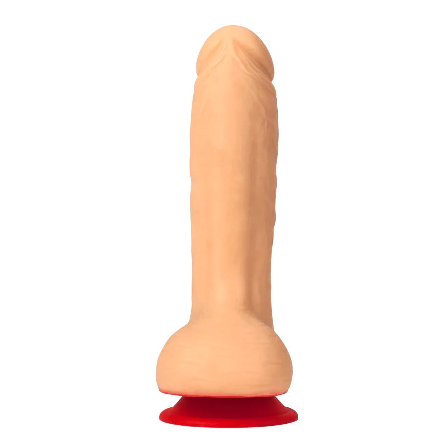 Simon Flesh Red Dildo with Realistic Veins and Suction Cup Base