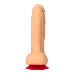 Simon Flesh Red Dildo with Realistic Veins and Suction Cup Base