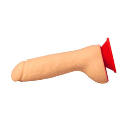 Long, flexible, and textured Simon Flesh Red Dildo for intimate pleasure