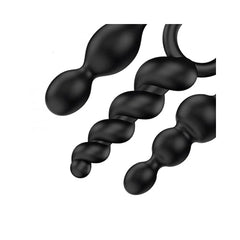 Three silicone anal plugs in small, medium and large sizes