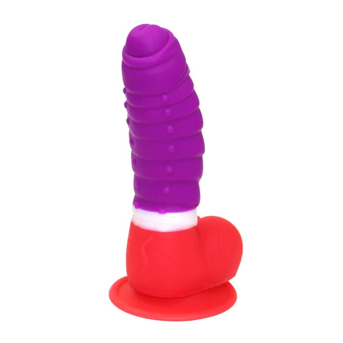 Dildo Knight - A realistic silicone dildo with textured shaft and suction cup base for hands-free play