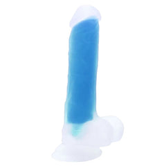 Fluorescent dildo with realistic design and strong suction cup base