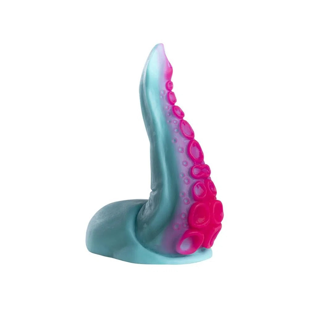 Colorful silicone dildo shaped like a kraken with elf ears, perfect for aquatic fantasies and role play