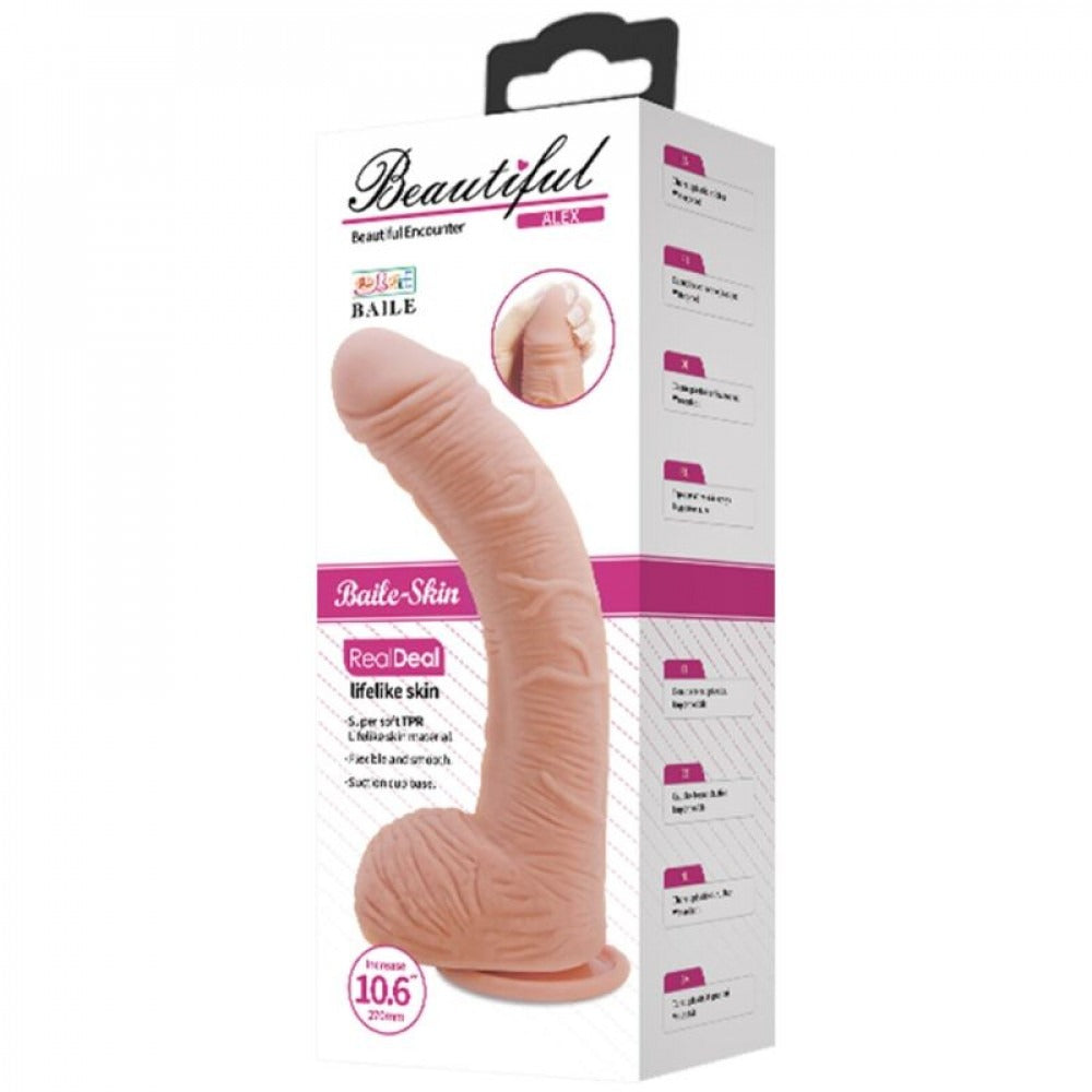 Realistic 27 cms dildo made of beautiful, high-quality Piel material for a satisfying and pleasurable experience
