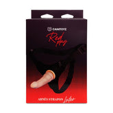 Black leather Arnes StrapOn Luter for comfortable and secure wear during intimate activities