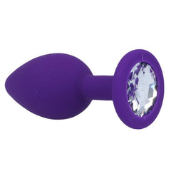 Red round silicone jewel anal plug for comfortable and stylish pleasure