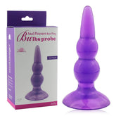 Silicone anal probe with graduated bulbs for enhanced pleasure and comfort