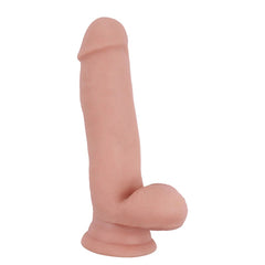 Dildo Pruriency Lord Flesh: Realistic textured silicone dildo in flesh tone, with veins and suction cup base for hands-free play