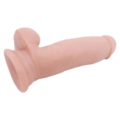 Realistic flesh-colored dildo with textured shaft and lifelike details for ultimate pleasure