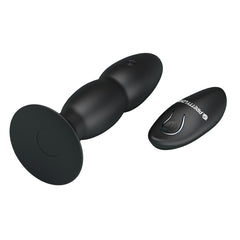 Black remote control anal plug with extra pleasure features for ultimate satisfaction