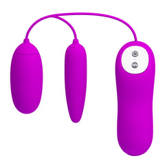 Two vibrant and powerful egg-shaped vibrators, the HUEVITOS DUO VIBRADORES IRMA