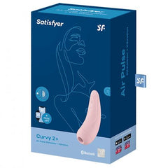 Close-up of the Satisfyer Curvy 2+ con APP showing the intuitive control buttons and LED display