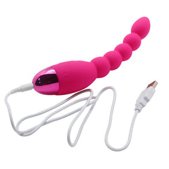 Rechargeable anal beads vibrator with multiple beads for pleasurable stimulation