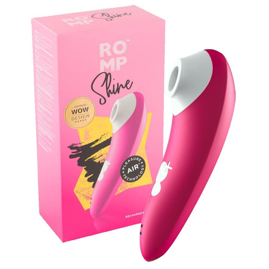 Romp Shine Pink sex toy with smooth silicone texture and powerful vibrations