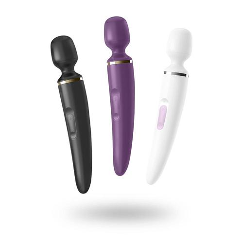 Satisfyer Wand-Er Woman in elegant black design, perfect for self-care