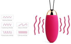 Woman holding Elva Svakom vibrating egg for solo pleasure